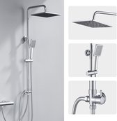 Bol.com DERW Max Doucheset - Regendouche Ø 254 cm - Handdouche Ø 8.5 cm - Chroom aanbieding
