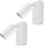 Spot Murale Maclean GU10 Noir - Applique Orientable Avec Interrupteur - Éclairage Design 55x100mm