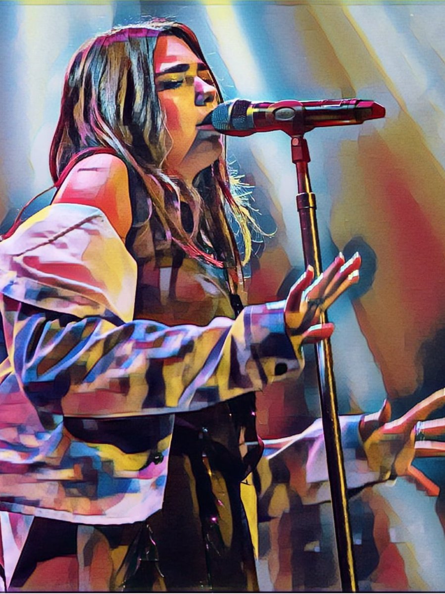 Passionforart.eu Dua Lipa 1-1 - Canvas - 70 x 100 cm oranje