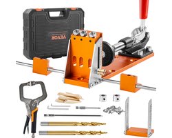 VEVOR Pocket Hole Jig Kit Three Pocket Hole Met Wrench & Square Drive Bits Deuvelhulpboomal voor Het Boren Van Pocketgaten en Schuine Gaten