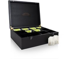 Nimma Theedoos - 12 vaks - Magneetsluiting - Geschikt voor Pickwick, Lipton, en meer - Zwart Nimma Theedoos - 12 vaks - Magneetsluiting - Geschikt voor Pickwick, Lipton, en meer - Zwart