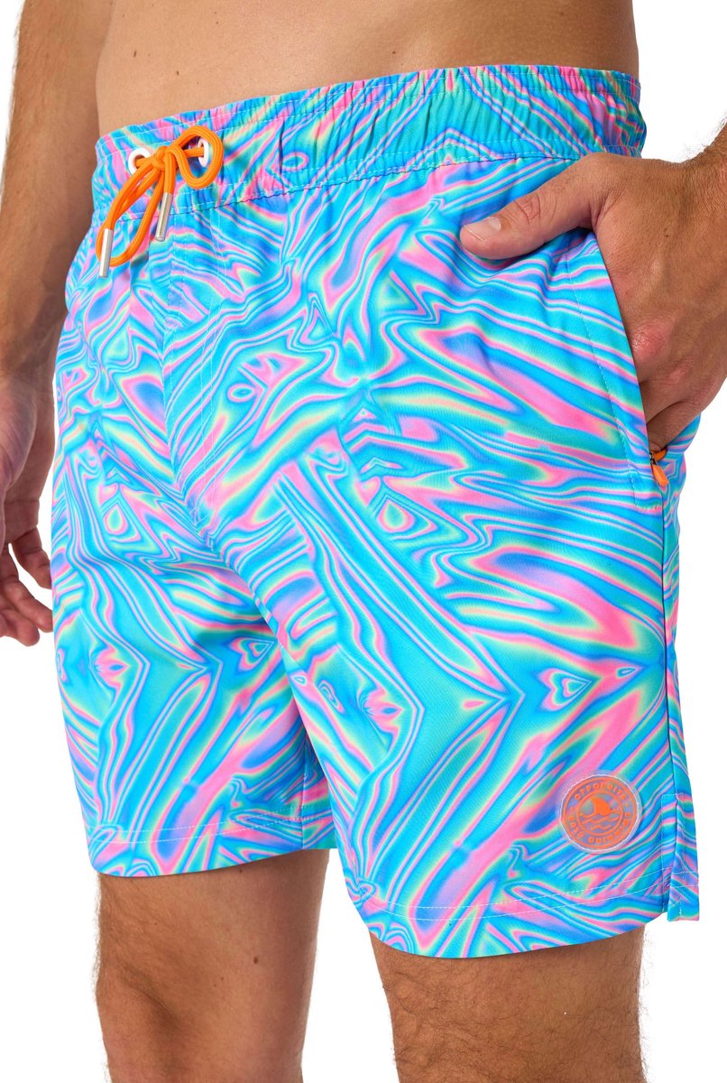 OppoSuits Zwembroek Mr. Tie Dye - Heren Swim Short - Korte Broek - Met Trektouwtjes en Zakken - Maat XL