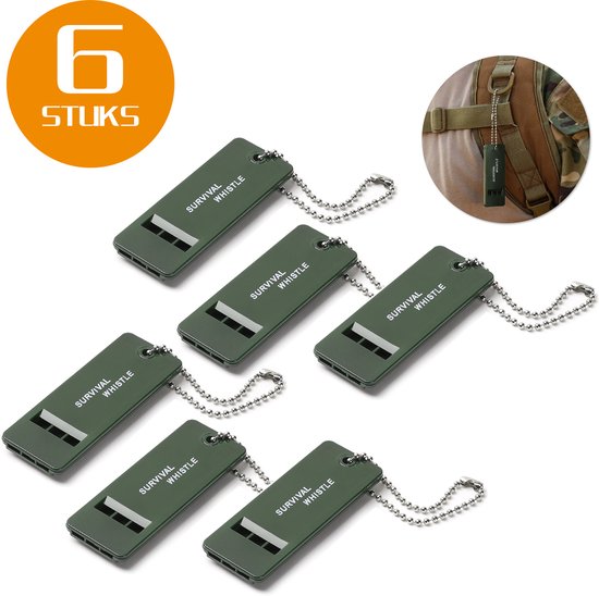 Colorful Sun® Noodfluit met Sleutelkoord- 6 Stuks