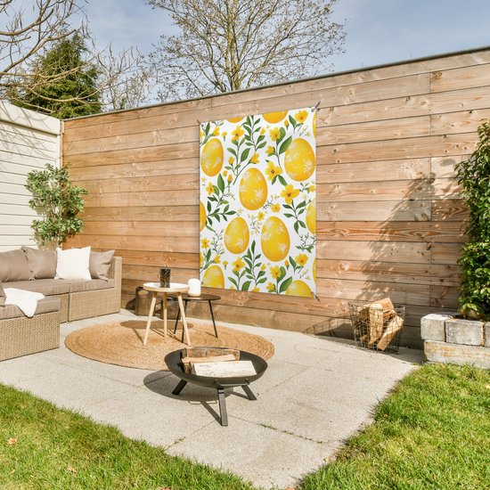 Tuinposter 80x160 cm - Tuindecoratie Hazen - Oren - Roze - Poster voor in de tuin