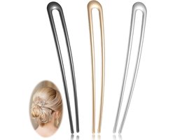 3 stuks grote Franse haarspelden 155 cm metalen haarvorken U-vorm opgestoken clips retro haarspeld chignon pin sticks vintage broodje haar eetstokjes voor vrouwen party stylist broodjes lang