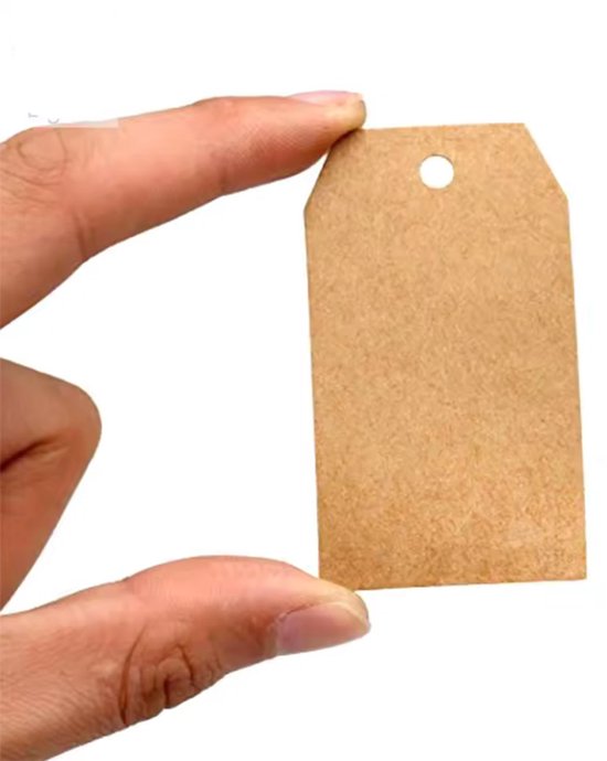 CHPN - Bruine kraftpaper Labels - Etiketten - Naamlabels - Cadeaukaartjes - 70/40MM - 100 stuks - Kartonnen labels - Tags - Hippe labelkaartjes