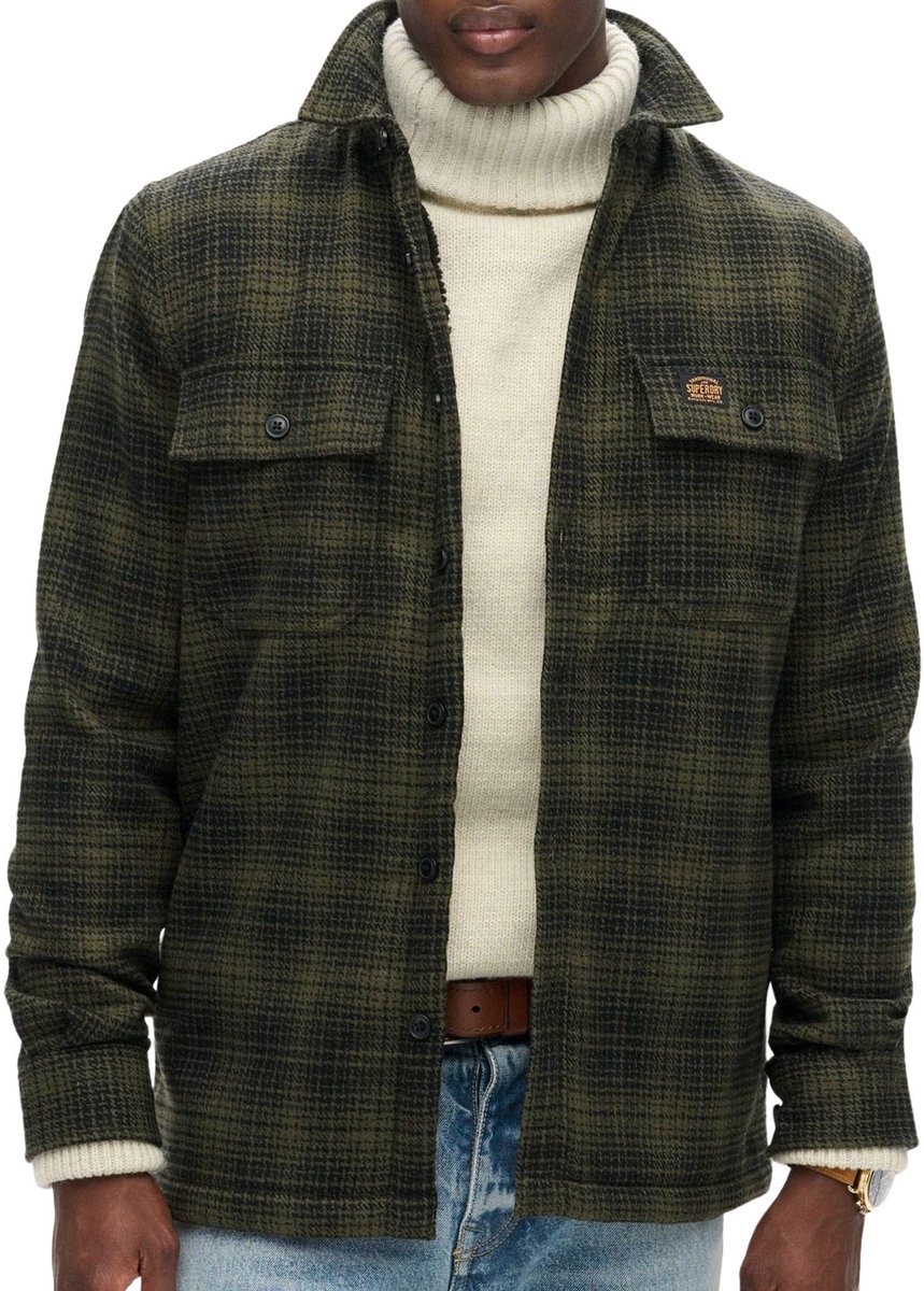 Superdry Wool Miller Overhemd Heren Zwart