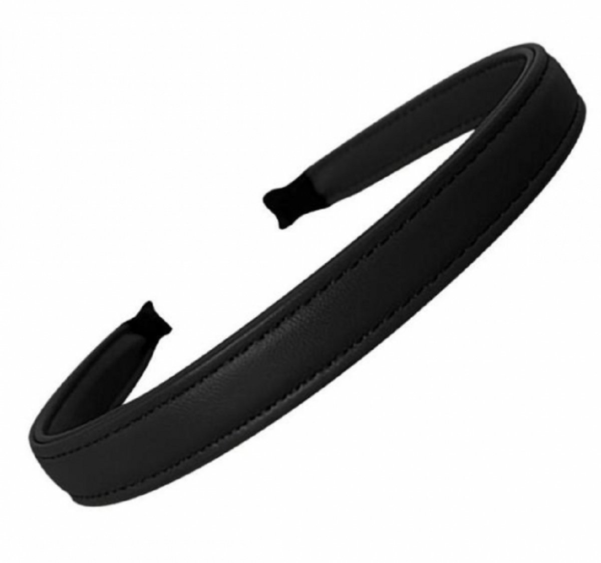 Haarband Diadeem Leer 2 cm breed Zwart - Charme Bijoux