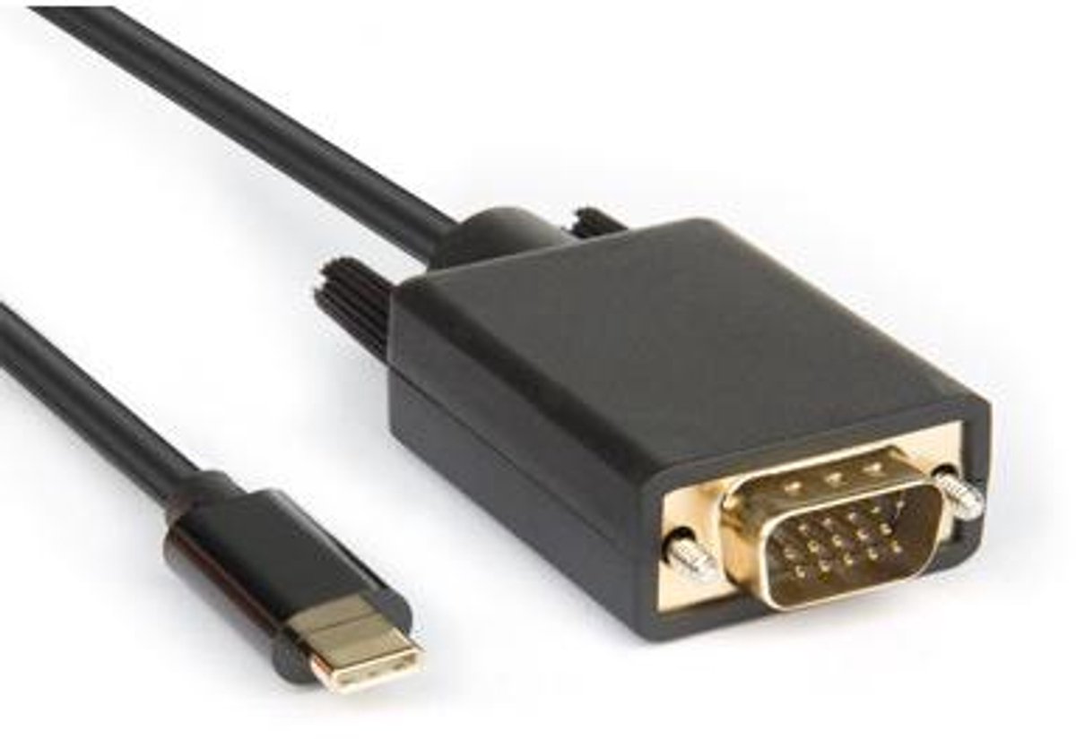 Hamlet XVAUC-VGA20 video kabel adapter 2 m USB Type-C VGA (D-Sub) Zwart