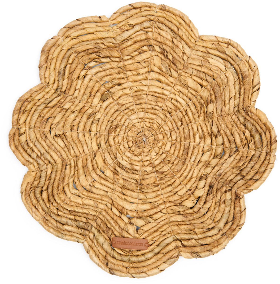 Riviera Maison Placemat bloem Naturel - Blooming Flower Placemats - Bananenblad - (ØxH) 38x0.5