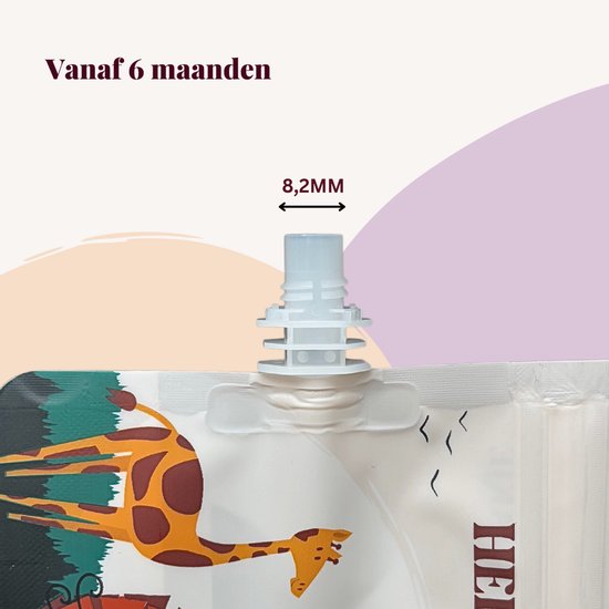 Knijpzakjes herbruikbaar - 20 stuks - Voor babyvoeding, babysnacks of babyhapjes - Knijpzakjes hervulbare - Knijpfruit zakjes herbruikbaar - Herbruikbare knijpzakjes - babyvoeding invriezen van Merkloos — afbeelding 2