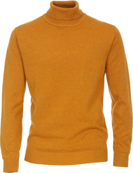 Col roulé homme Redmond en coton - jaune ocre - Taille : 4XL