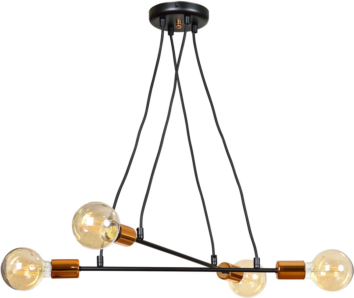 Licht-Erlebnisse - Zeta - Hanglamp - E27 - van - Metaal - in - Zwart koper