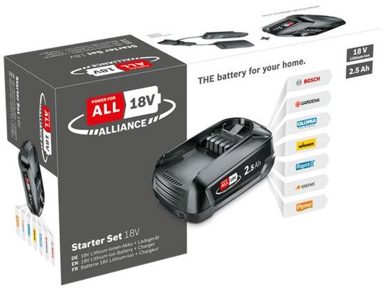 Kit de démarrage Bosch 18 Volt Alliance (batterie 2,5 Ah + chargeur AL 18V-20)