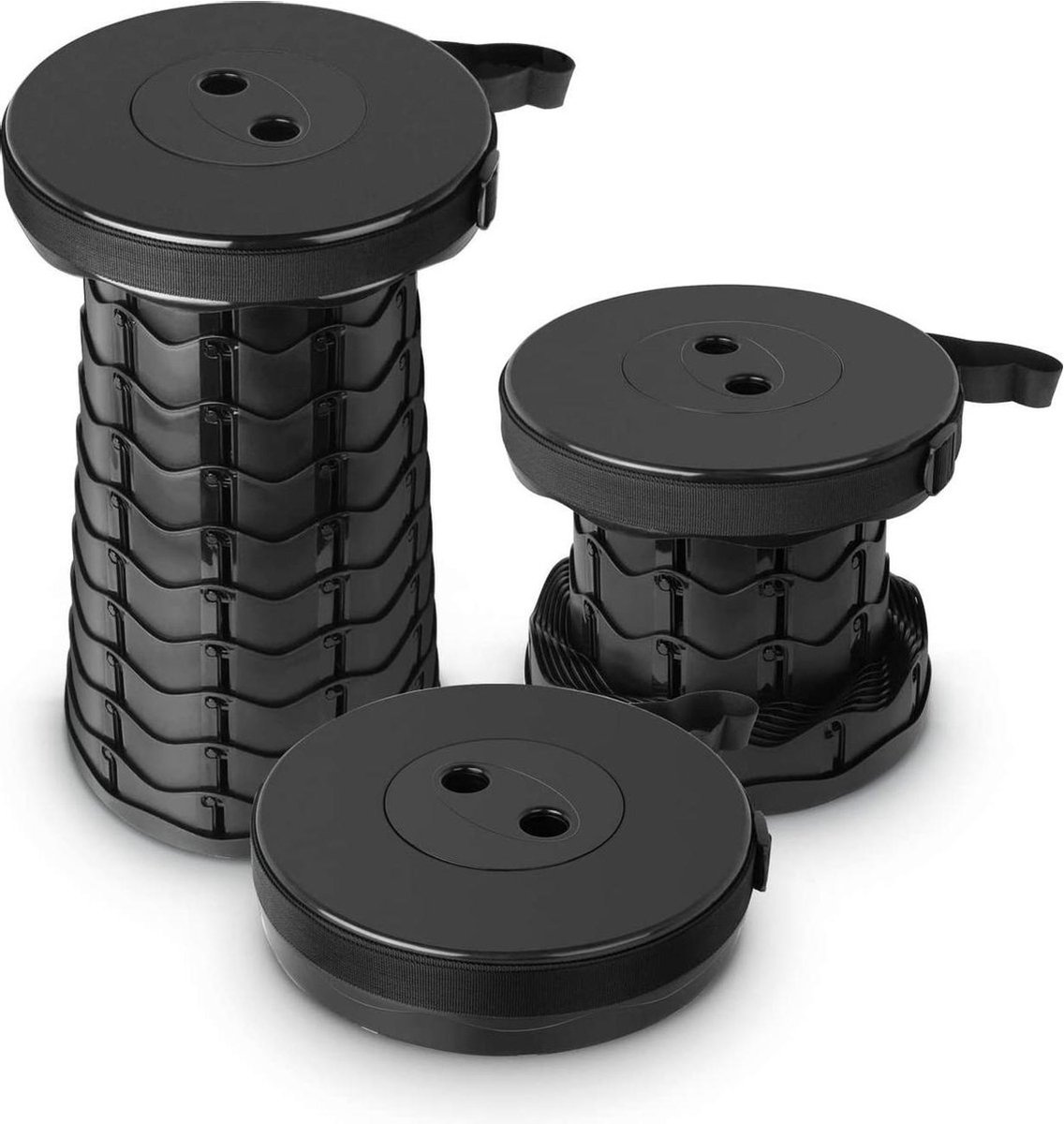 Nexxt Opvouwbare Kruk – Verstelbare Hoogte – Compact & Draagbaar – Ideaal voor Camping, Festivals en Onderweg