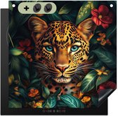 KitchenYeah® Protection plaque induction 58x59 cm - Léopard - Nature - Fleurs - Jungle - Protege plaque de cuisson - Couvre plaque induction - Protecteur d'induction - Cuisine
