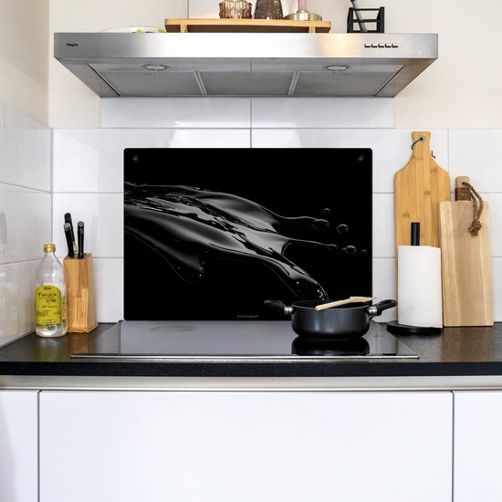 KitchenYeah® Protection plaque induction 75x52 cm - Noir - Splash - Eau - Protege plaque de cuisson - Couvre plaque induction - Protecteur d'induction - Cuisine