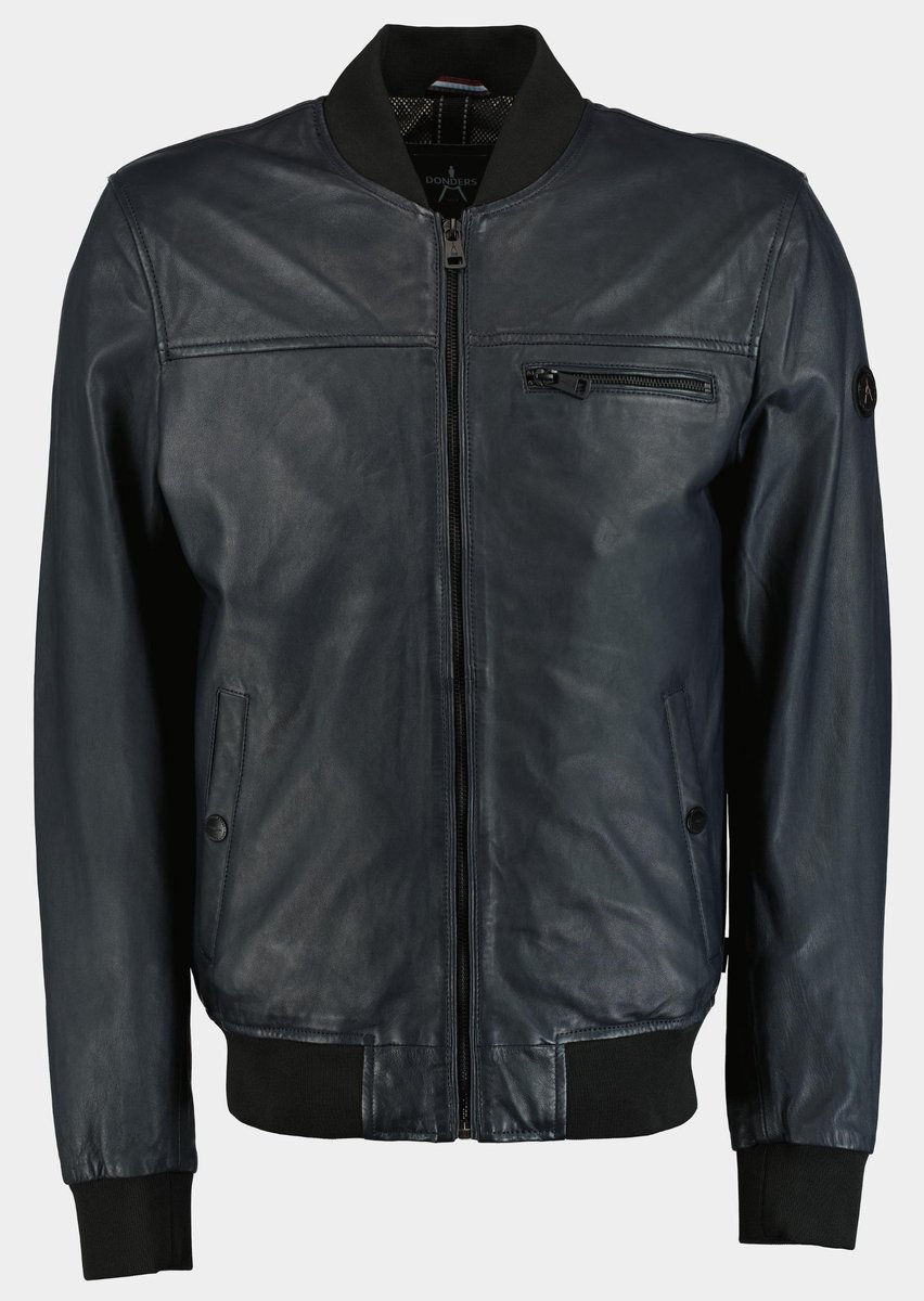 Donders 1860 Lederen jack Blauw 52582 - Leather Jacket 52582/791