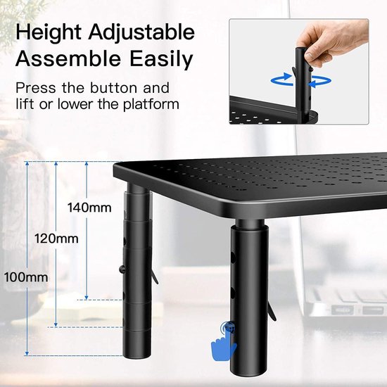 Egchi Clear Acryl Monitor Stand Riser 2 Tier, 5.12 Inch Hoge Clear Computer Bureau Organizer Plank voor Multi Media PC Opslag Laptop