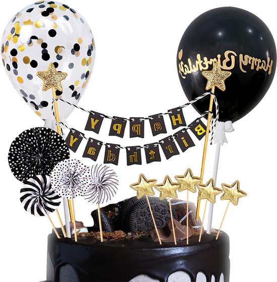 Wild Three Gold Glitter Happy 3e Birthday Cake Topper - Jongens Meisjes Derde Verjaardag Decoratie Benodigdheden