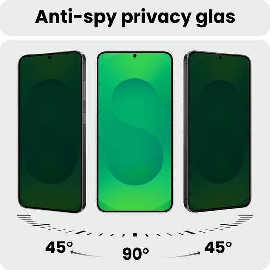 Verre de confidentialité anti-espion. Trois écrans de téléphone avec filtres de confidentialité à 45, 90 et 45 degrés.