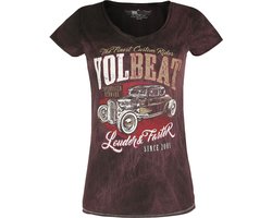 Volbeat Louder And Faster Dames T-shirt - donkerrood - XL