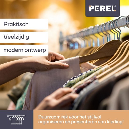 Perel Kledingrek, 1 stang, 125 x 50 x 130 cm, max. last 75 kg, metaal