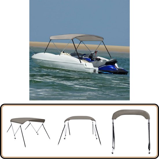 Sunmaster DeLuxe 3-boogs Biminitop XXL – Lengte 220 cm | 25 mm RVS – Bateau Bootservice