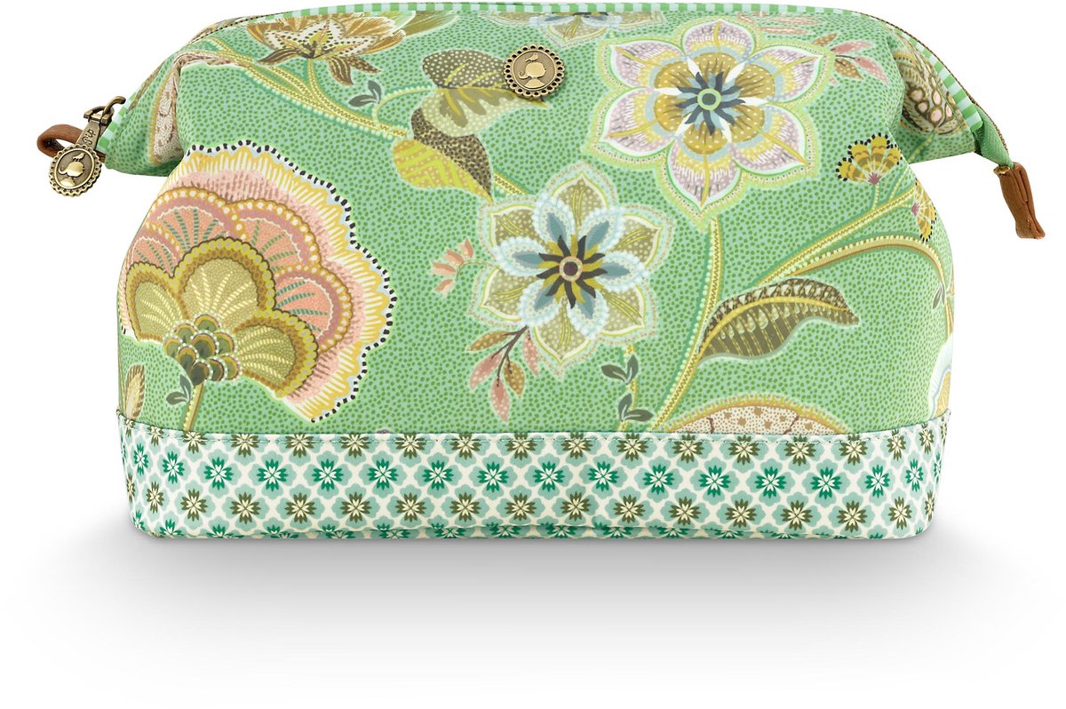 Pip Studio - Cooper Make up tasje - Toilettas dames - Voor make-up - Matata Groen - 26x12x18cm