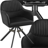 tectake® Lona fluwelen draaistoel met dikke vulling - Set van 4