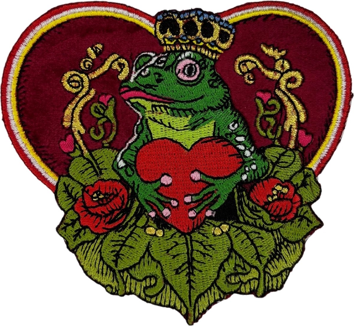 Embleem Oeteldonk - Koningin Kikker Fluweel - Oeteldonk Jas Strijkembleem