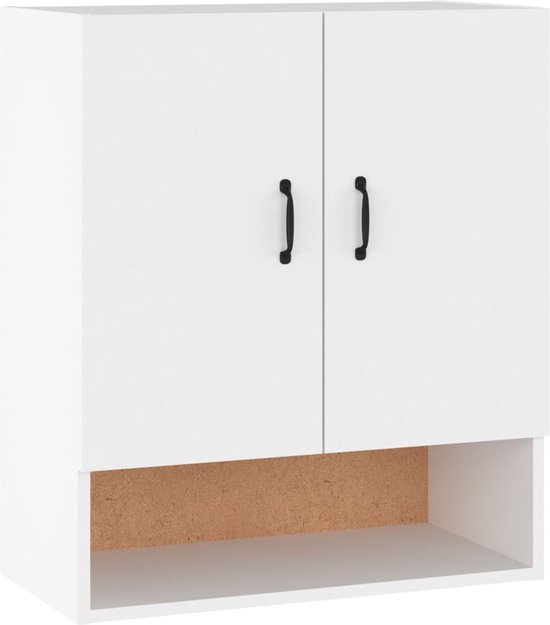 VidaXL Wandkast 60x31x70 cm bewerkt hout wit - Kantoormeubelen Plus