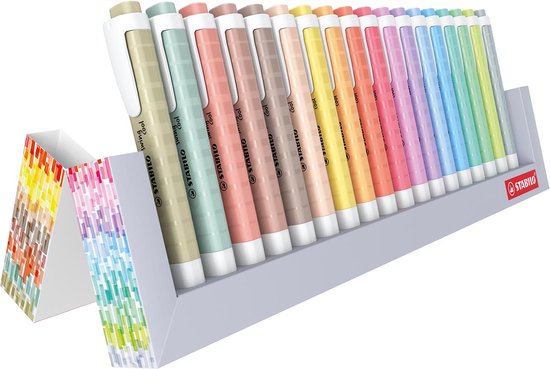 STABILO swing cool - Markeerstift - NatureCOLORS - Deskset Met 18 Verschillende Kleuren