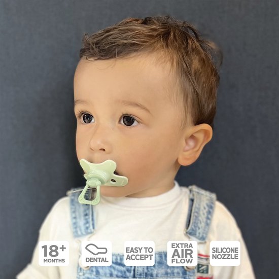 Difrax Dental Fopspeen - 18+ Maanden - Lichtgroen van Difrax — afbeelding 2