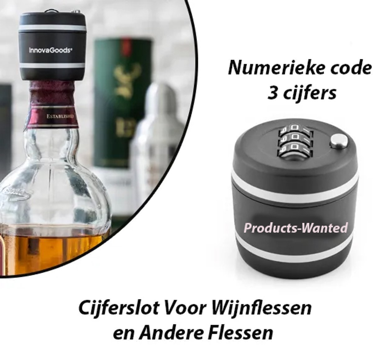 Cijferslot Voor Wijnflessen en Andere Flessen