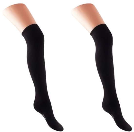4 paires de Chaussettes hautes unisexes 80 % Katoen 36-42 et 40-46 Zwart