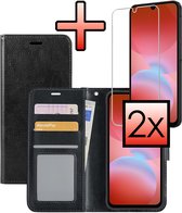 Hoes Geschikt voor Samsung A26 Hoesje Book Case Hoes Flip Cover Wallet Bookcase Met 2x Screenprotector - Zwart