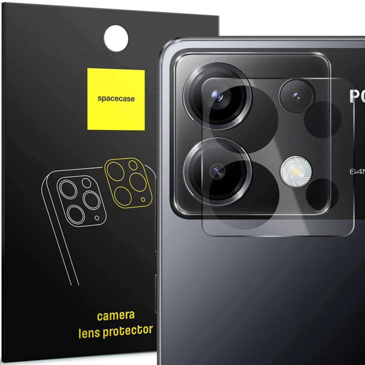 Spacecase Gehard Glas Voor Poco X6 Pro 5G Camera Glasbescherming