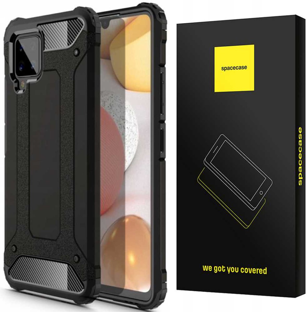 Spacecase Case Cover Voor Samsung Galaxy A42 5G X-Armor Zwart