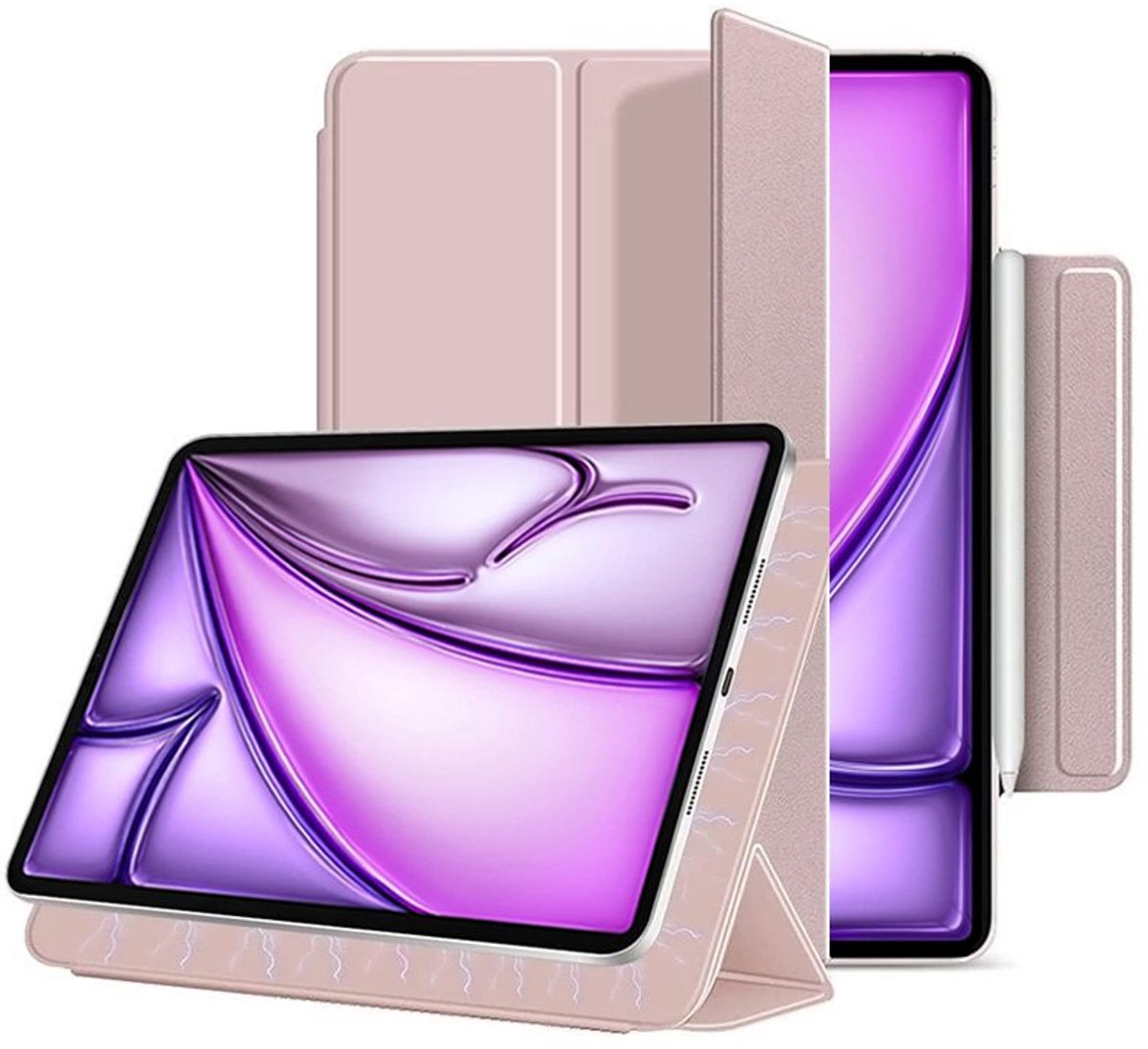 Mobiq - Magnetische Folio Case geschikt voor iPad Air 11 inch (2025) - roze