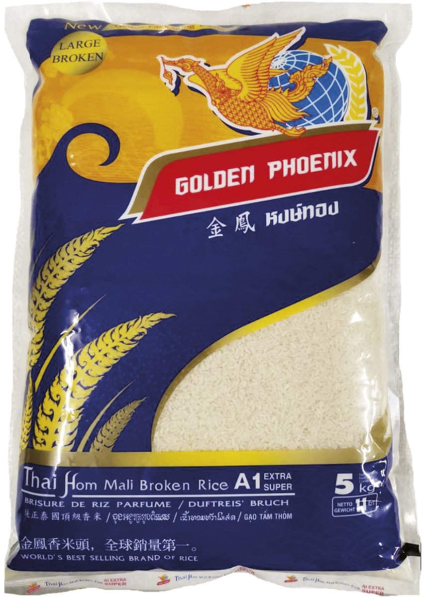 Golden Phoenix Thaise gebroken Jasmijnrijst 4 x 5 kg