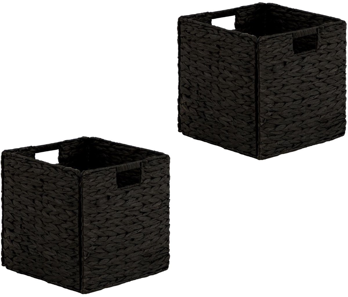 My Ninki ® Handgemaakte Set van 2 Waterhyacint Opbergmanden met Stevige Handgrepen voor Diverse Ruimtes