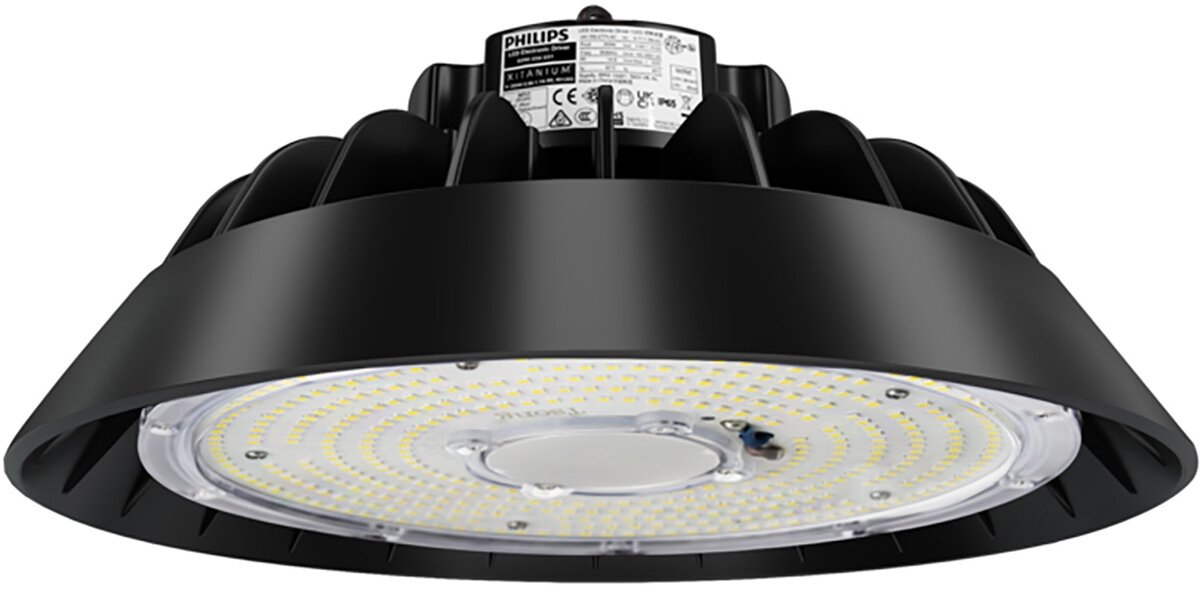 Qualu LED UFO High Bay Premium - Rimo Prem - 240W - High Lumen 150 LM/W - Magazijnverlichting - Dimbaar - Waterdicht IP65 - Helder/Koud Wit 6000K - Aluminium - Philips Driver Zwart
