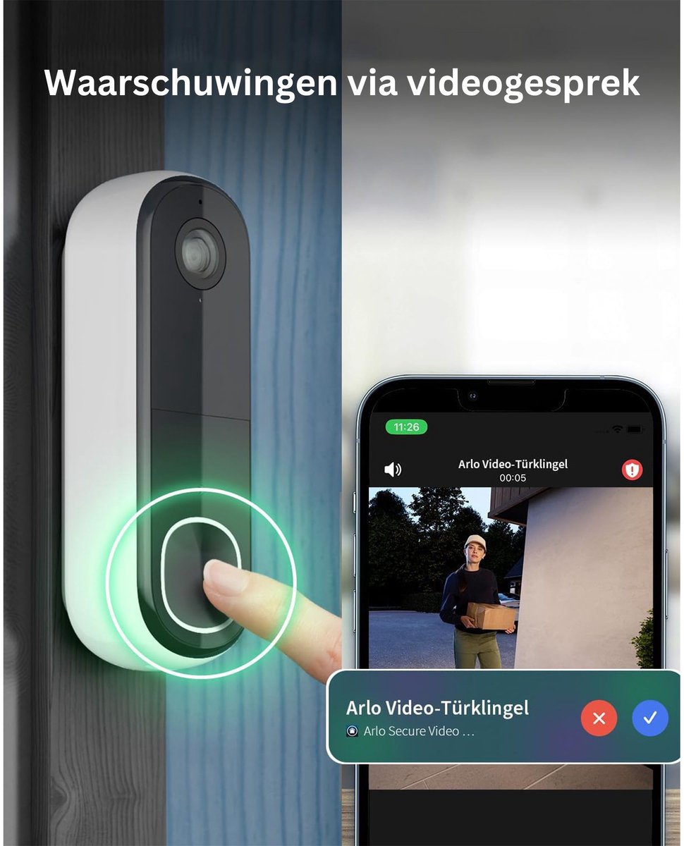 ApexArte Video Deurbel Draadloos met Camera - Full HD - afbeelding 2