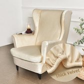 Highdi Wingback stoelhoezen, 2-delig, met Ottomaanse hoes, rekbare vleugelstoel hoes, wasbare spandex stof, bankhoes, meubelbeschermer voor fauteuil, stoel, slaapkamer, hotel (Mandala