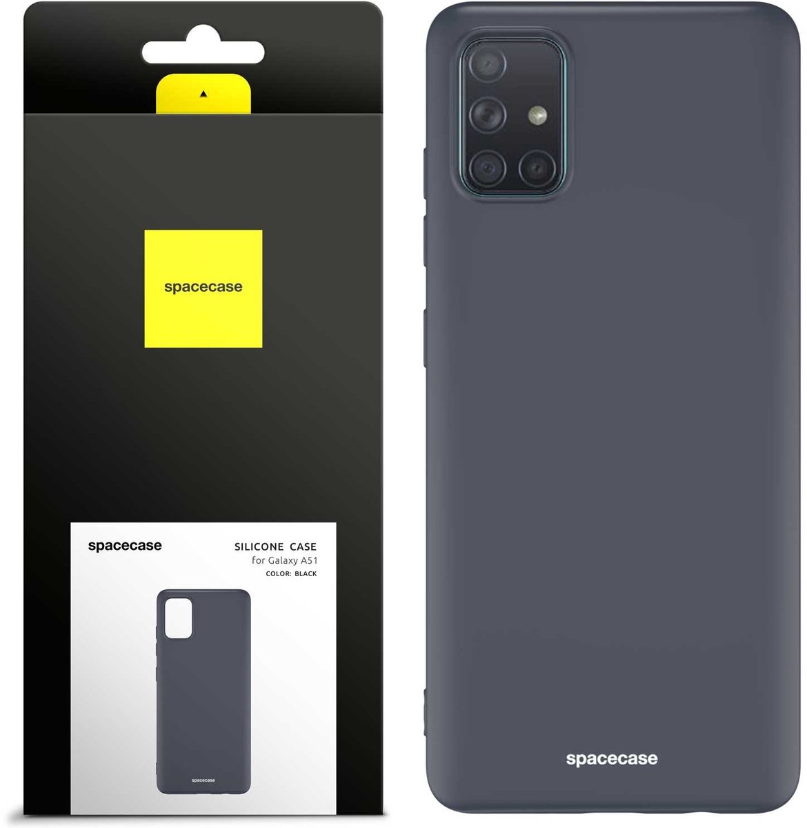 Spacecase Siliconen Hoesje Voor Samsung Galaxy A51 Telefoon Zwart