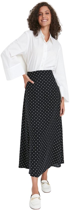 Trendyol Gebreide Rok Met Indigo Stippenmotief Tctss22Ee0006.