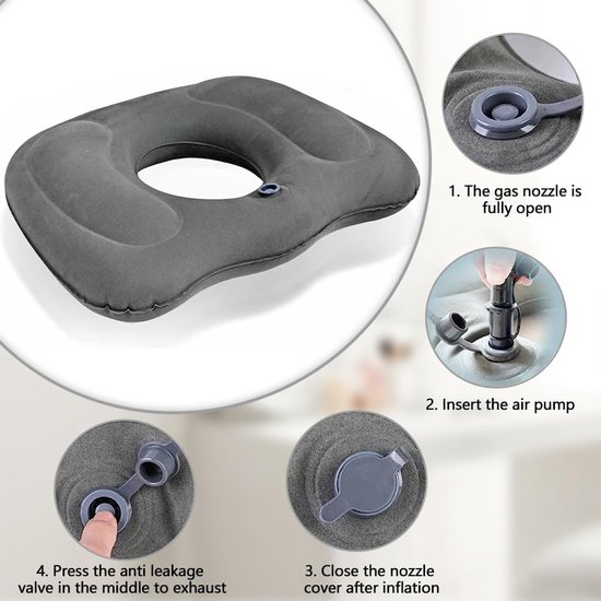 MIUMEE® Orthopedisch aambeien zitkussen van PU-schuim met verkoelende gellaag en praktische reserve-overtrek - premium haemorrhoïden kussen - stuitbeenontlasting (standaard, velours