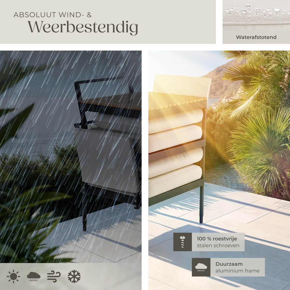 Tectake Magaluf: 5-in-1 tuinlounge met aluminium frame thumbnail 7