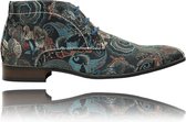 Shiny Shadow High - Maat 46 - Lureaux - Kleurrijke Schoenen Voor Heren - Veterschoenen Met Print